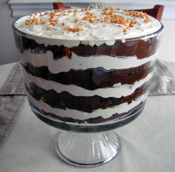 Layers and layers of yummy goodness — the brownie trifle